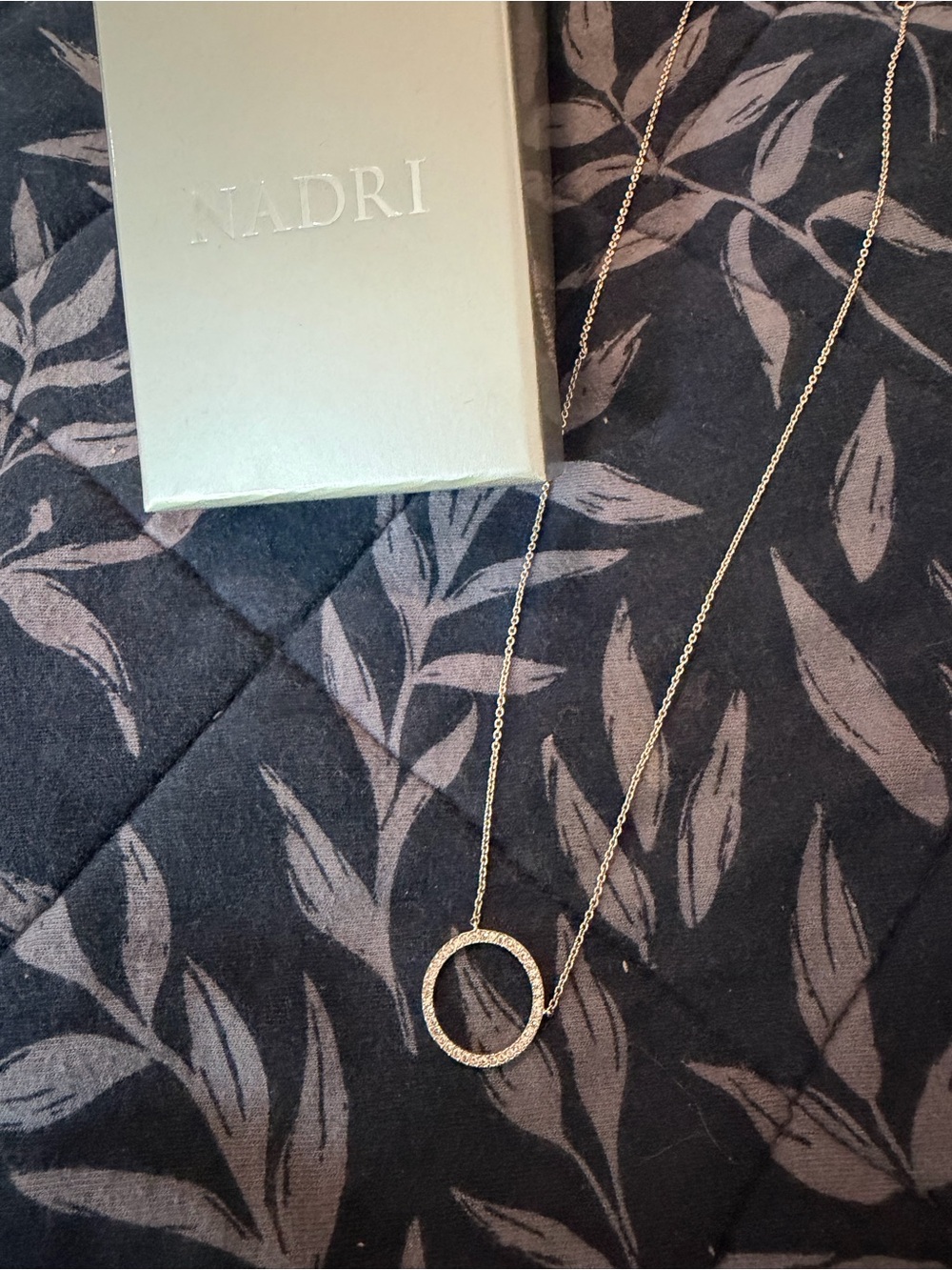 Nadri Silver Pavé Circle Necklace